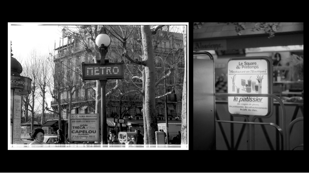 Paris typography metro sign